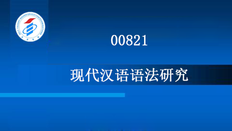 00821-现代汉语语法研究